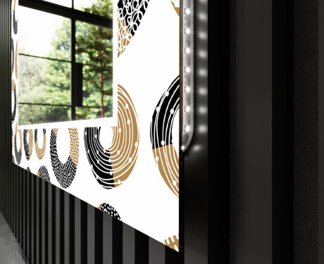 Dekorative LED spejl stort til stuen - Donuts #11