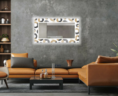Dekorativt spejl med LED baggrundsbelysning til stuen - donuts #5