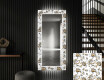 Dekorativt spejl med LED baggrundsbelysning til entreen - golden flowers #1