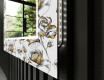 Dekorativt spejl med LED baggrundsbelysning til entreen - golden flowers #11
