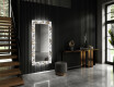 Dekorativt spejl med LED baggrundsbelysning til entreen - golden flowers #2