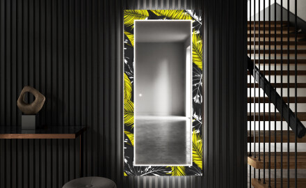 Designer spejl med lys til entre - Gold jungle