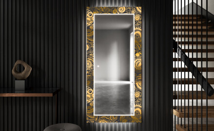 Designer spejl med lys til entre - Ancient pattern