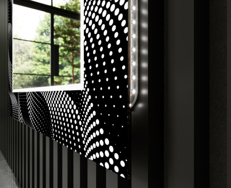 Dekorative LED spejl stort til stuen - Dark wave #11