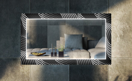 Dekorative LED spejl stort til stuen - Dark wave