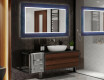 Designer spejl med lys til badeværelse - Blue drawing #2