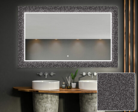 Dekorativt spejl med belysning til badeværelset - dotts #1