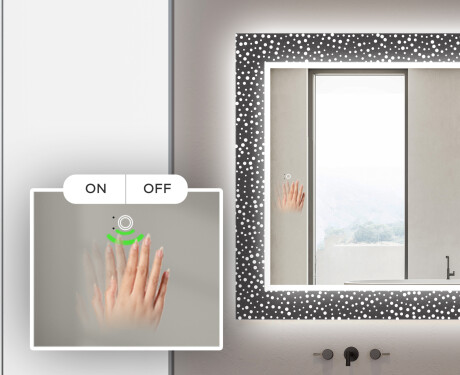 Dekorativt spejl med belysning til badeværelset - dotts #5