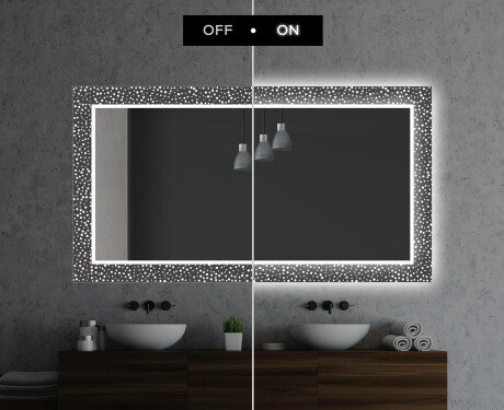 Dekorativt spejl med belysning til badeværelset - dotts #7