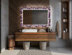Designer spejl med lys til badeværelse - Elegant flowers #12