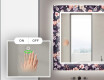 Designer spejl med lys til badeværelse - Elegant flowers #5