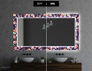 Designer spejl med lys til badeværelse - Elegant flowers #7
