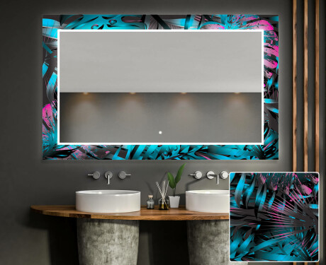 Designer spejl med lys til badeværelse - Fluo tropic #1