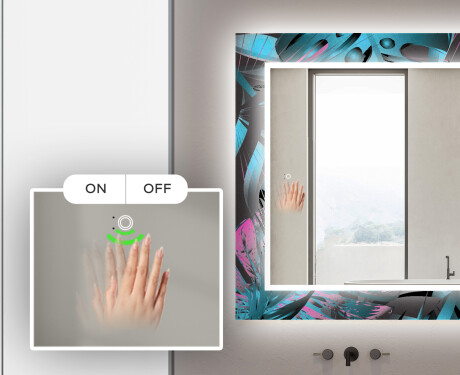 Designer spejl med lys til badeværelse - Fluo tropic #5