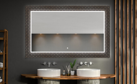 Dekorations spejl badeværelse med LED - Golden lines
