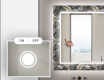 Designer spejl med lys til badeværelse - Goldy palm #4