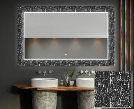 Dekorations spejl badeværelse med LED - Gothic #1