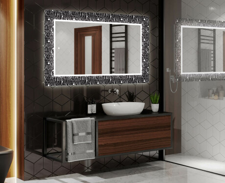 Dekorations spejl badeværelse med LED - Gothic #2
