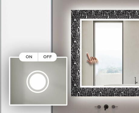 Dekorations spejl badeværelse med LED - Gothic #4