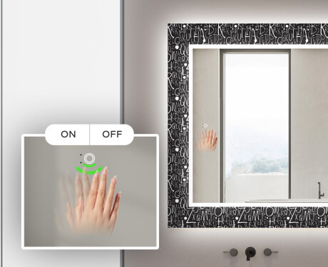 Dekorations spejl badeværelse med LED - Gothic #5