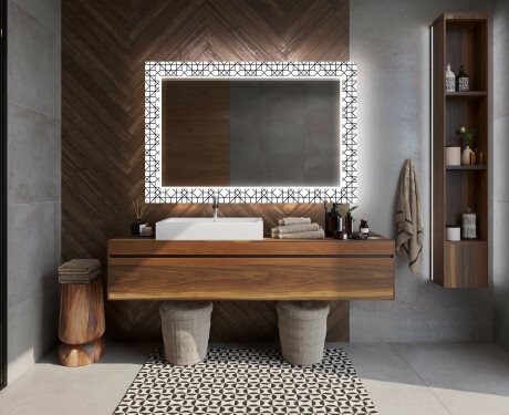 Designer spejl med lys til badeværelse - Industrial #12