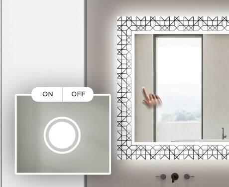 Dekorativt spejl med belysning til badeværelset - industrial #4