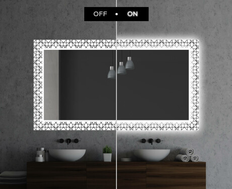 Designer spejl med lys til badeværelse - Industrial #7