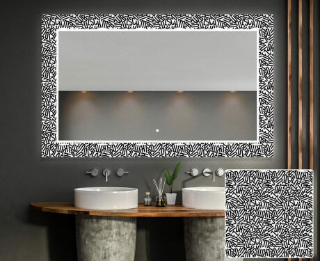 Dekorativt spejl med belysning til badeværelset - letters #1