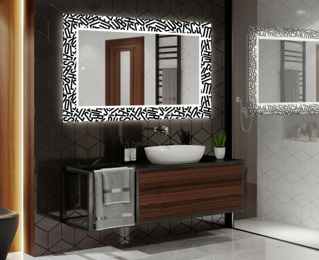 Dekorations spejl badeværelse med LED - Letters #2