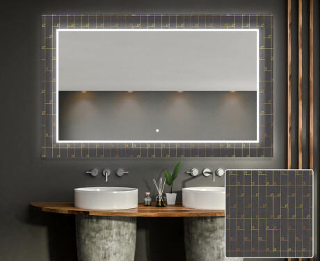 Designer spejl med lys til badeværelse - Microcircuit #1