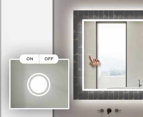 Designer spejl med lys til badeværelse - Microcircuit #4