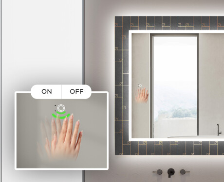 Designer spejl med lys til badeværelse - Microcircuit #5