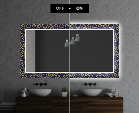 Dekorations spejl badeværelse med LED - Ornament #7