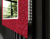 Designer spejl med lys til badeværelse - Red mosaic #11