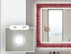 Designer spejl med lys til badeværelse - Red mosaic #4