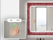 Designer spejl med lys til badeværelse - Red mosaic #5
