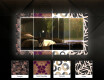Designer spejl med lys til badeværelse - Red mosaic #6