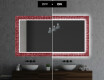 Designer spejl med lys til badeværelse - Red mosaic #7