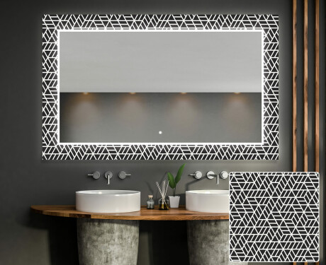 Dekorativt spejl med belysning til badeværelset - triangless #1