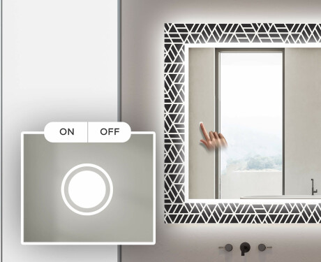 Dekorativt spejl med belysning til badeværelset - triangless #4