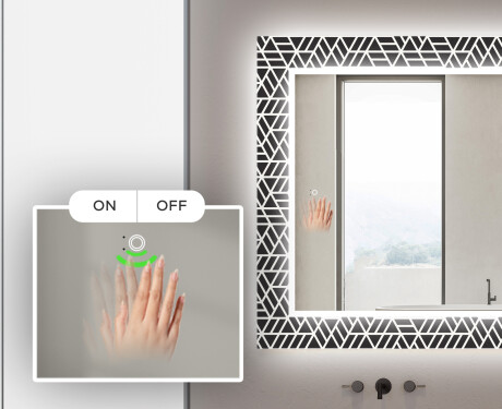 Dekorativt spejl med belysning til badeværelset - triangless #5