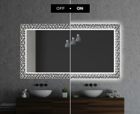 Dekorativt spejl med belysning til badeværelset - triangless #7