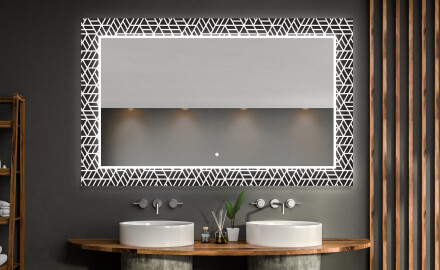 Dekorations spejl badeværelse med LED - Triangless