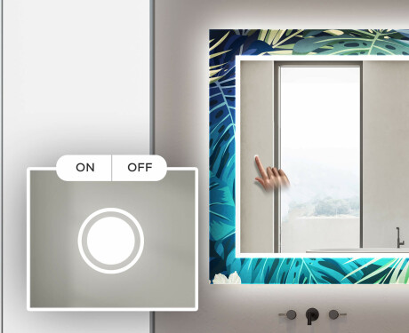 Designer spejl med lys til badeværelse - Tropical #4