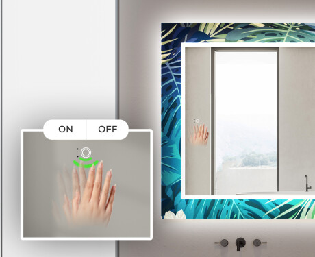 Designer spejl med lys til badeværelse - Tropical #5