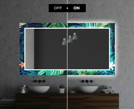 Dekorativt spejl med belysning til badeværelset - tropical #7