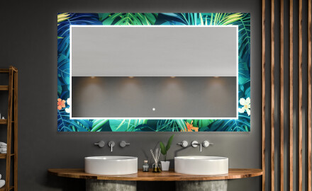 Designer spejl med lys til badeværelse - Tropical