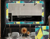 Dekorative vægspejle over spisebord med LED lys - Abstract geometric #1