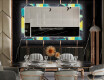 Dekorativt spejl med LED baggrundsbelysning til spisestuen - abstract geometric #12