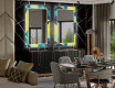 Dekorativt spejl med LED baggrundsbelysning til spisestuen - abstract geometric #2